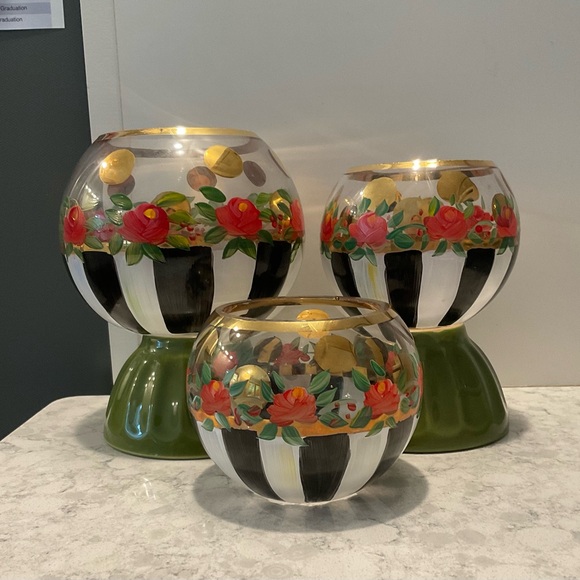 MacKenzie-Childs Heirloom Candle Votive or Vase - Set of 3 - Picture 5 of 11